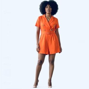 Lizette Collection (L/C) Women’s Orange Romper. NWTSize M. SKU 287